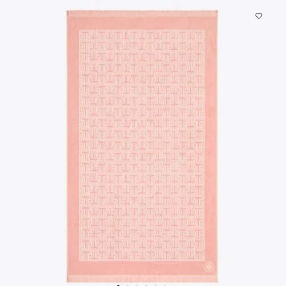 NWT! NEW!Tory Burch Oversized T-Tile Beach Towel - PInk - Picture 2 of 5